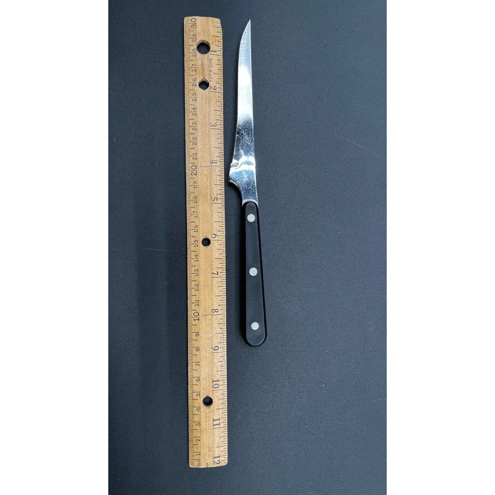 Ever Sharp Kitchen Knife Set 7 Pc Serrated Straight Stainless Chefs Boning‎ Vtg